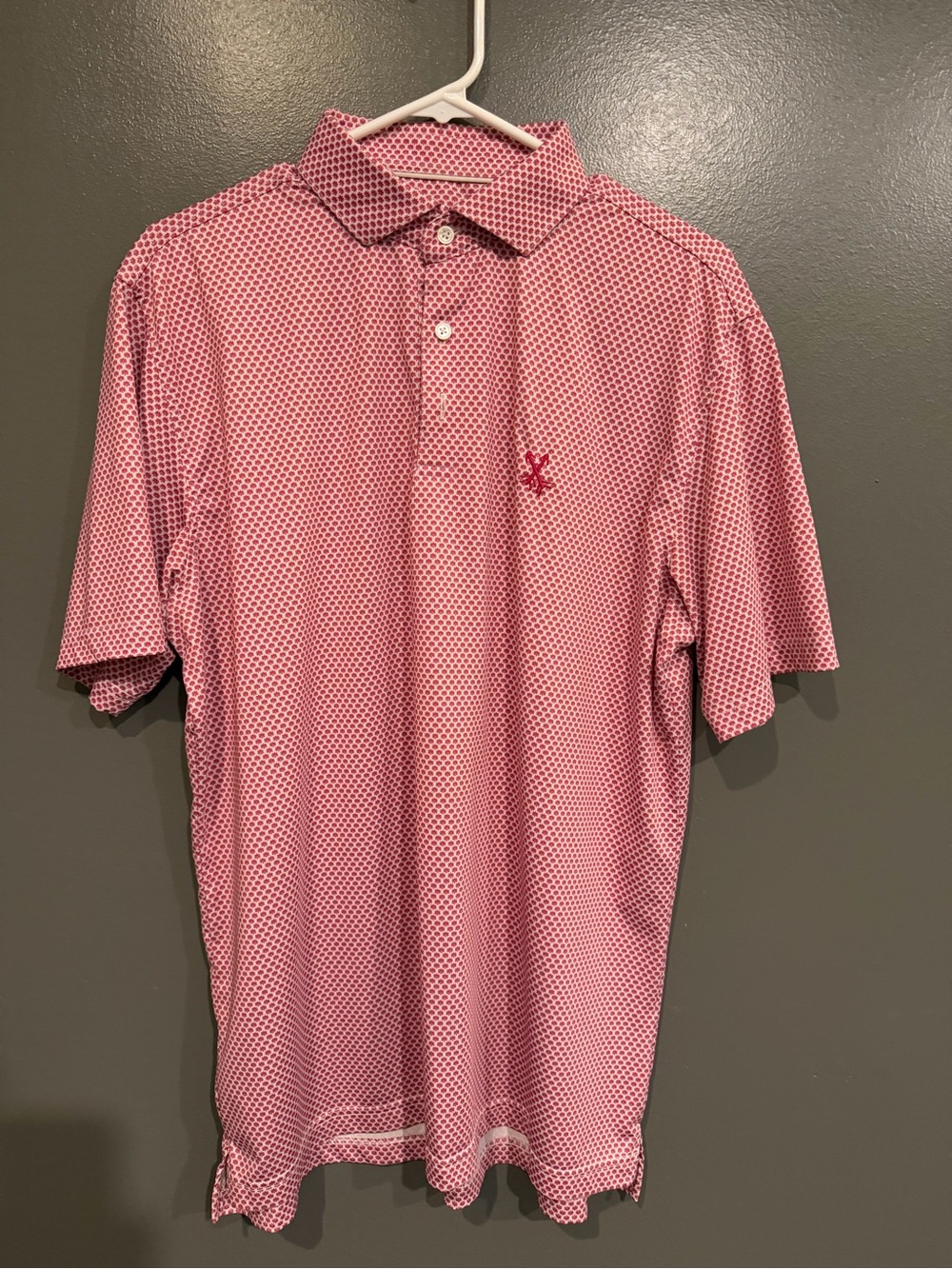 Men's Pink Micro-Pattern Polo Shirt